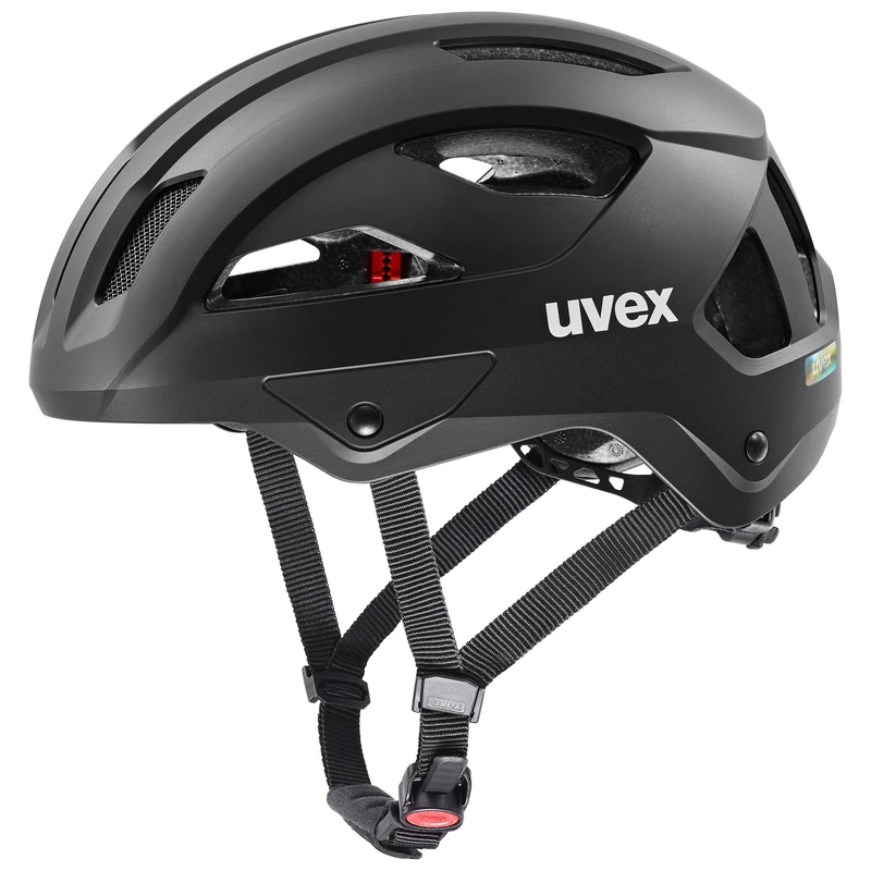 uvex stride - sturdy bike helmet for men and women - individual fit - extendable with plug-in LED & brim - black matt - 53-56 cm - Image 1