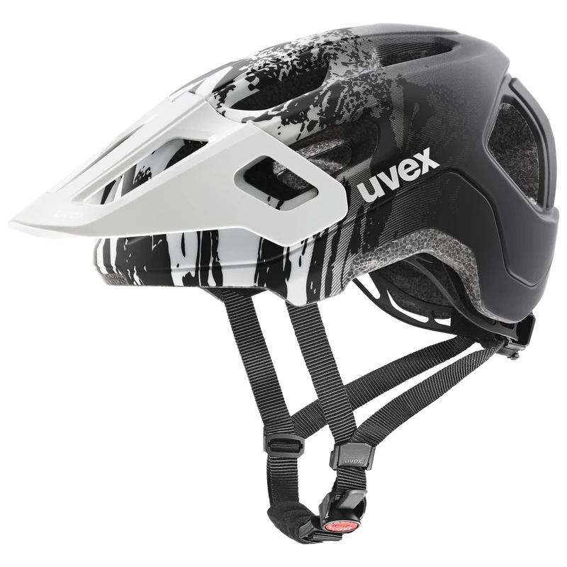 uvex react jr. - lightweight bike helmet for kids - individual fit - washable interior - white-black matt - 52-56 cm