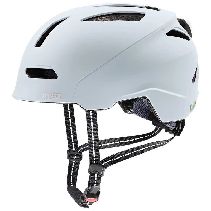 uvex urban planet LED - sturdy bike helmet for men and women - individual fit - incl. LED light - cloud matt - 58-61 cm