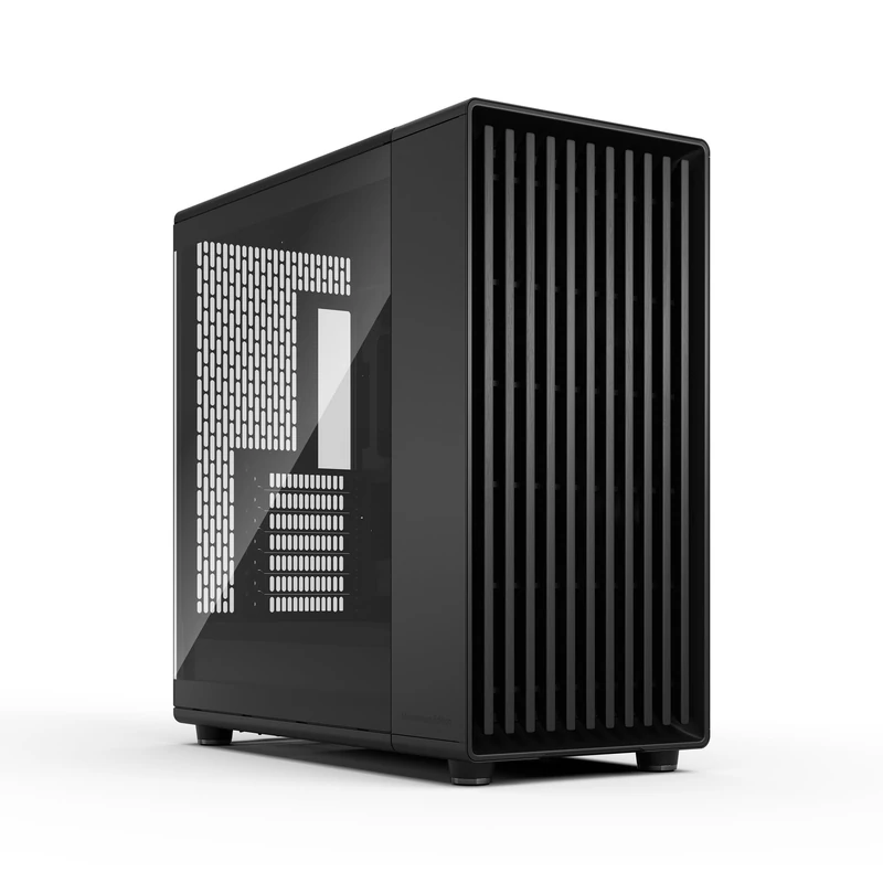 Fractal Design North XL Momentum Black - Glass Side Panel - Genuine Blackened Oak Wood Front - High Airflow PC Gaming Case - Three powerful 140mm Momentum Fans Included - ATX/E-ATX Support