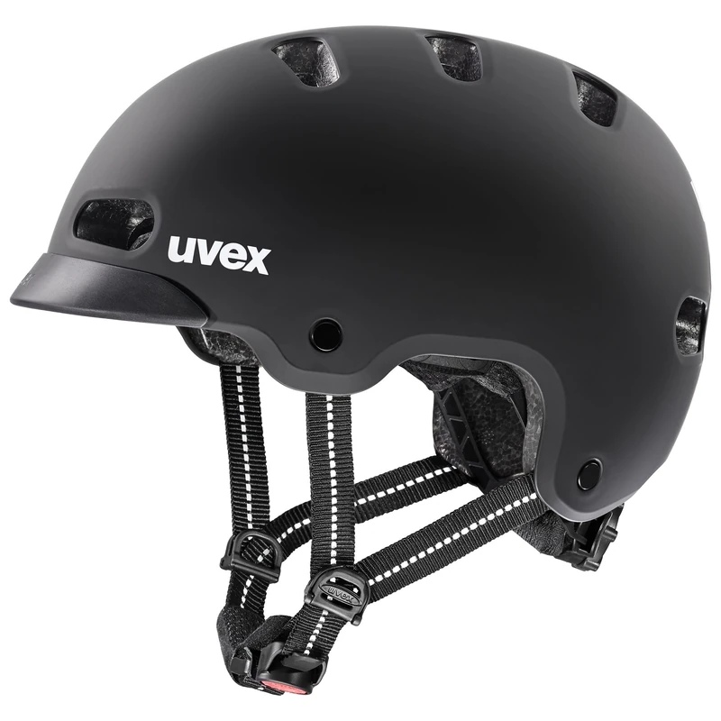 uvex 4kidz - sturdy bike helmet for kids - individual fit - washable interior - black matt - 51-55 cm