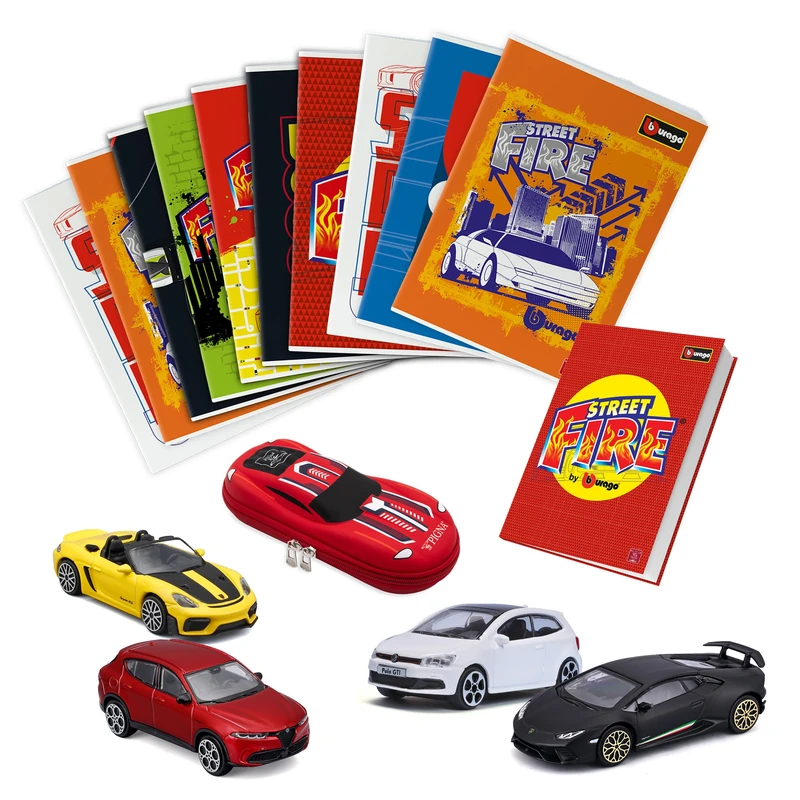 Pigna, BBurago School Set Child Boy, Matching School Kit Paper and Writing