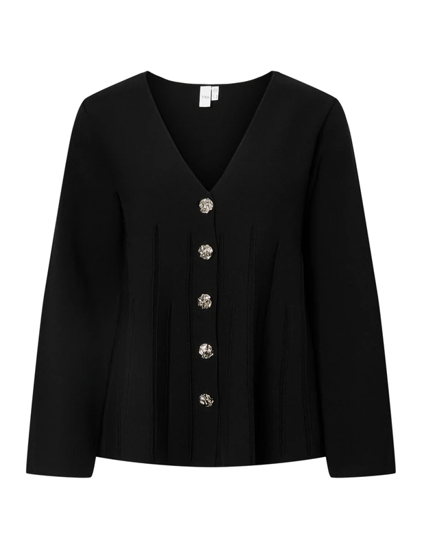 Y.A.S Women's Yasmikla Ls Knit Cardigan S. Noos, Black, L