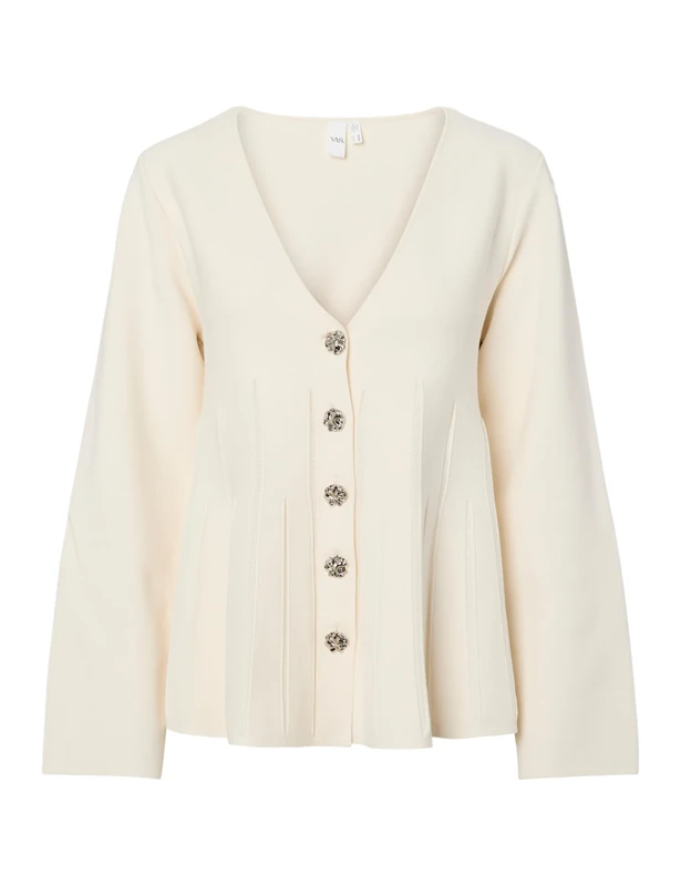 Y.A.S Women's Yasmikla Ls Knit Cardigan S. Noos, Pristine, S