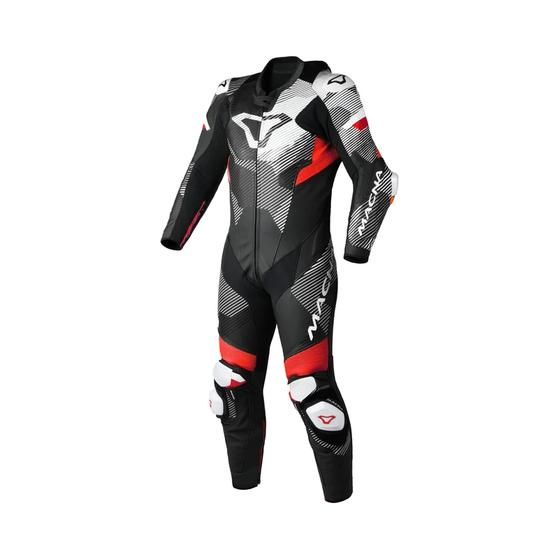 Macna Ignite 1pc Suits Leather, Black/Red, 46 (EU)