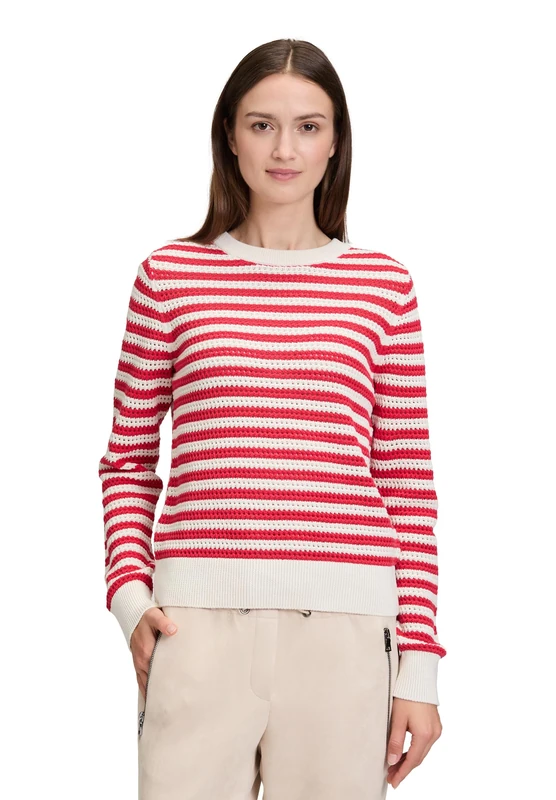 Betty & Co Women's Jumper Cream/Red