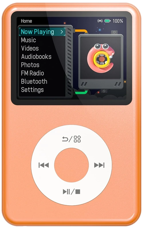 Mp3 Player with Bluetooth Innioasis Y1 Video Digital Music Player HiFi Mini Portable Kids Audiobook Mp3 2026 Nice Gift Choice Theme Upgrade Orange