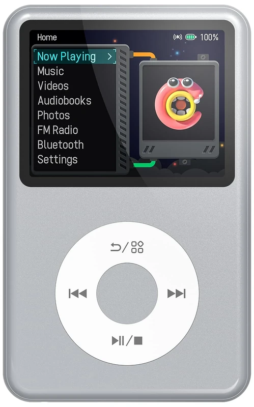 Mp3 Player with Bluetooth Innioasis Y1 Video Digital Music Player HiFi Mini Portable Kids Audiobook Mp3 2026 Nice Gift Choice Theme Upgrade Silver