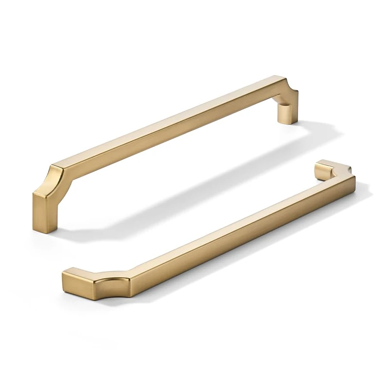 khtumeware 10-Pack 8 Inch Square Champagne Bronze Cabinet Pulls,Honey Bronze Solid Zinc Alloy Heavy-Duty Handles for Kitchen/Bathroom Cabinets, Drawers & Cupboards (8 Inch Center to Center)