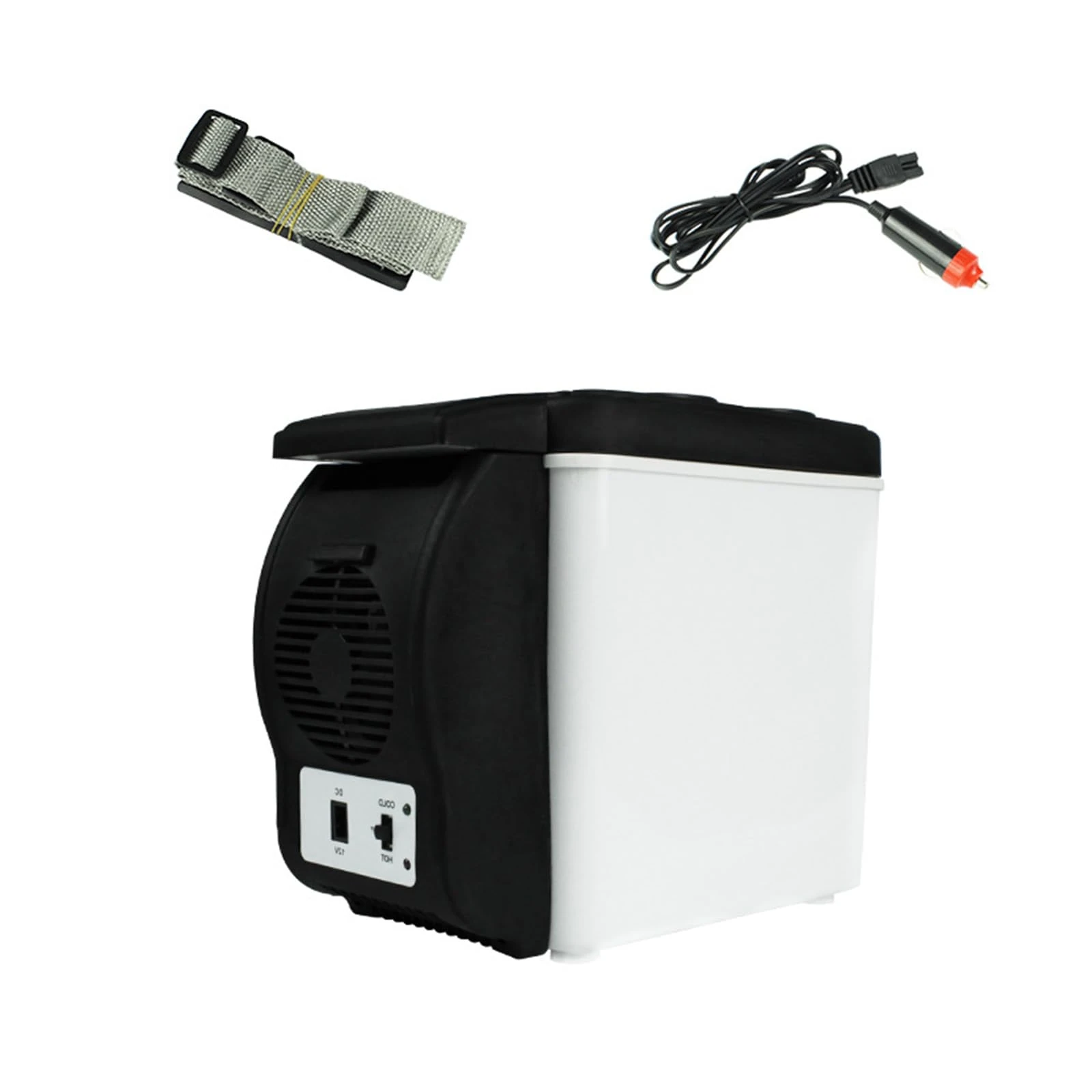 12V Auto Small Fridge 6L Capacity Quiet Cooling Heating Portable 6 Liter Electric Cooling For Vehicles Camping Travel Portable Fridge With Car Power Cord