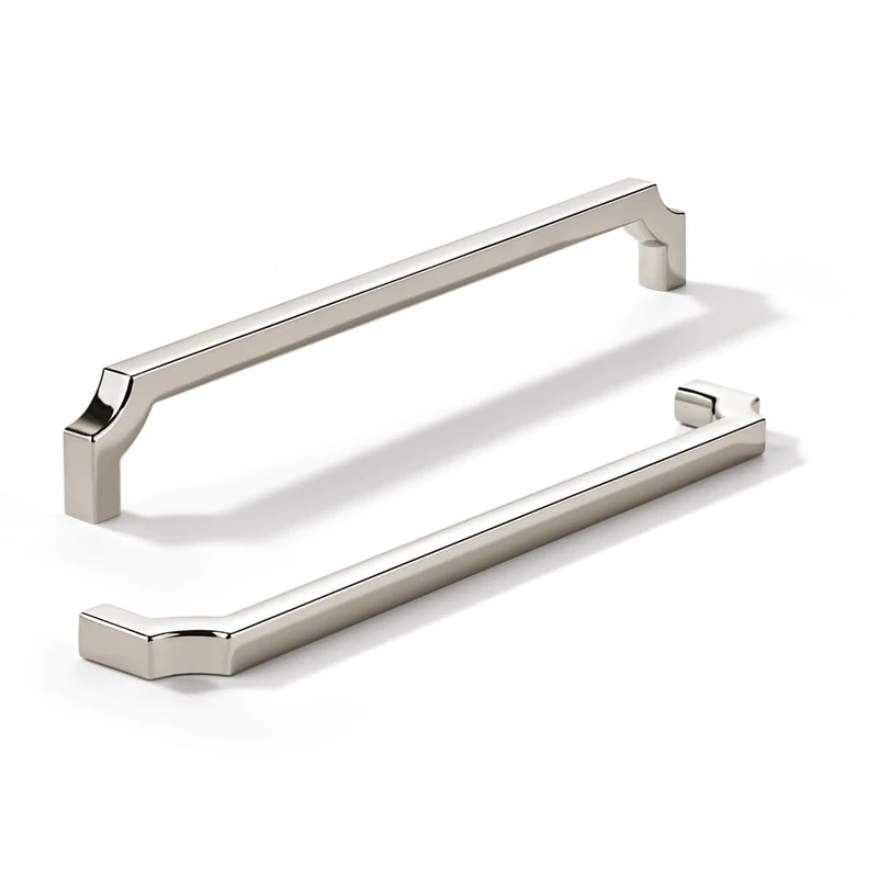 khtumeware 10-Pack 8 Inch Square Polished Nickel Cabinet Pulls, Solid Zinc Alloy Heavy-Duty Handles for Kitchen/Bathroom Cabinets, Drawers & Cupboards (8 Inch Center to Center)