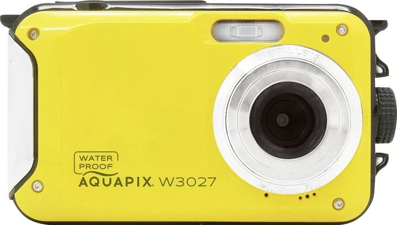 Aquapix W3027 'Wave' Underwater Camera, Waterproof to 3 m, 2.7 Inch Display, up to 30 MP Resolution, 4X Digital Zoom, 5 MP Sensor, Yellow