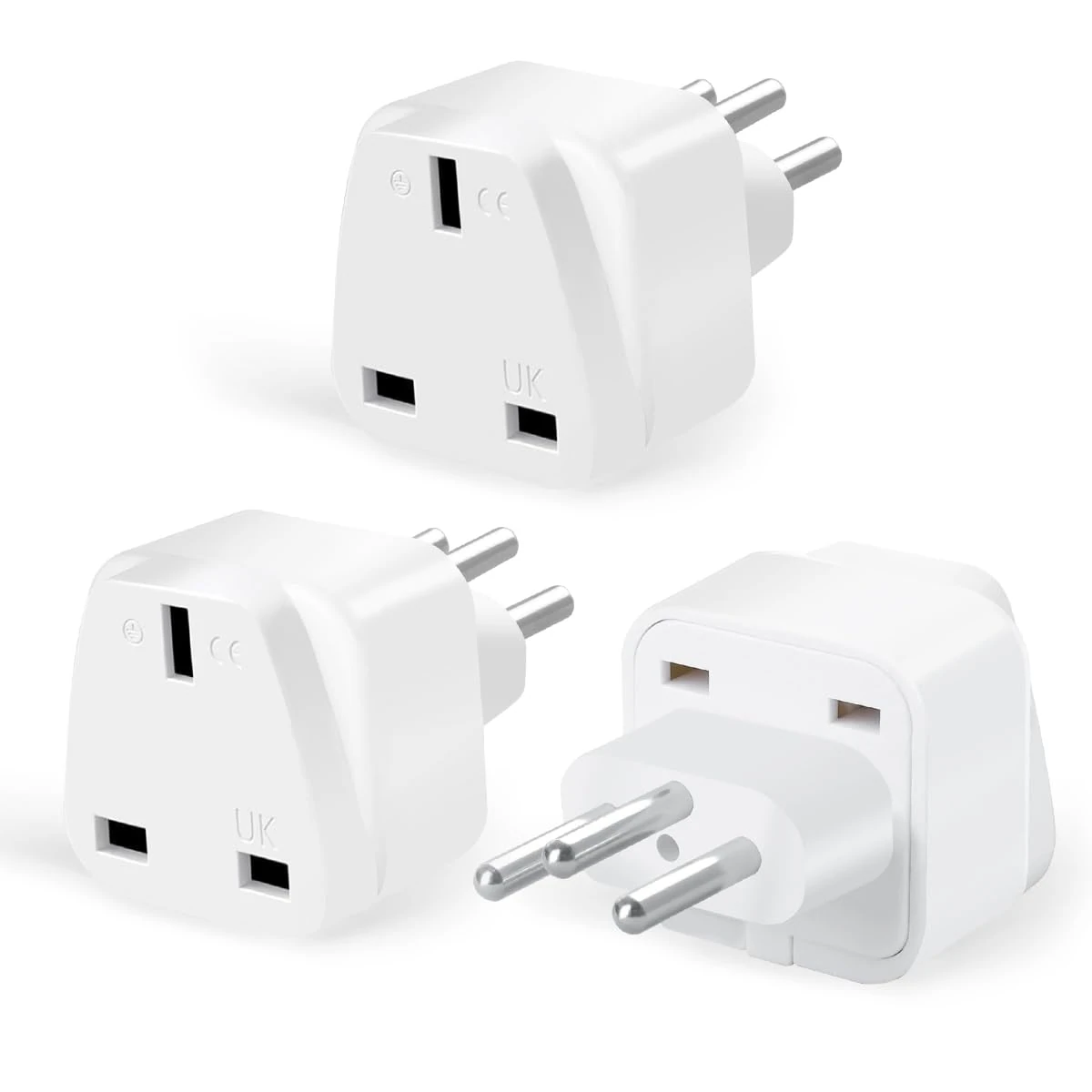 3- PACK UK to Swiss Plug Adapter,SHUOMAO UK to Switzerland Travel Adaptor,Switzerland Power Plug Adapter for Swiss, Jordan, Liechtenstein, Madagascar, Rwanda (Type J)