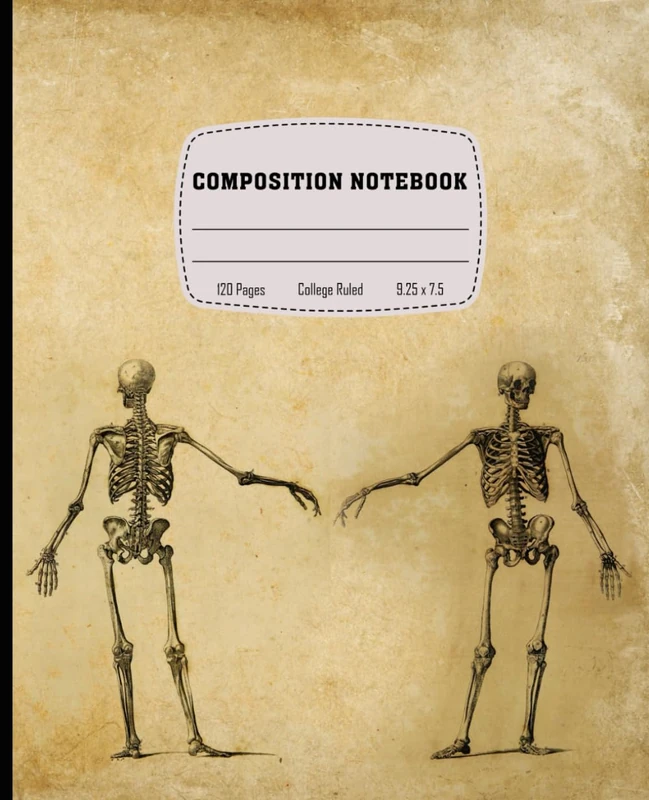 Composition Notebook: Vintage Human Anatomy Skull | Aesthetic Gothic Med School Gift | Antique Medical Art Composition Book | College Ruled for Study or Creative Notes