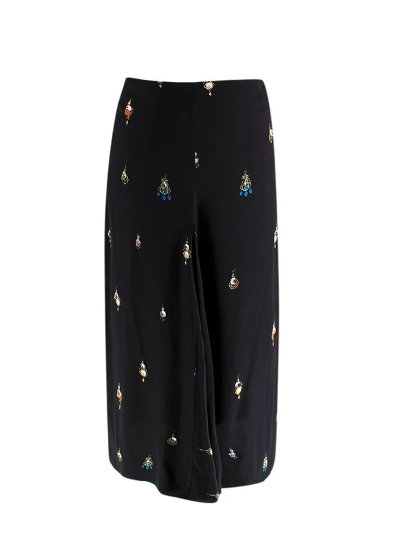 Victoria Beckham Pre-Loved Black Embellished Earring Skirt