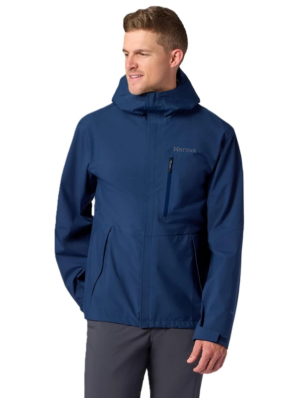 Marmot Men's PreCip Evo Pro Jacket, Waterproof Jacket, Lightweight Hooded Rain Jacket, Windproof Raincoat, Breathable Windbreaker, Ideal for Hiking and Cycling, Nightfall Navy, S