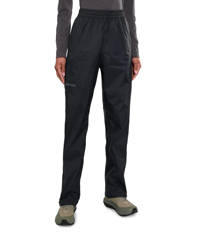 Marmot Women's PreCip Evo Full Zip Pant Long, Waterproof Pant, Breathable Overtrouser, Lightweight Rain Pant, Windproof Trekking Trouser, Ideal for Hiking, Black, XL
