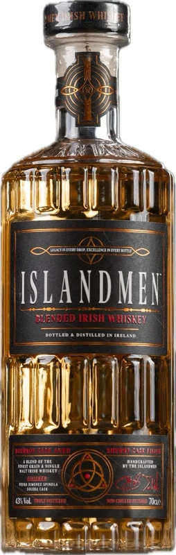 Islandmen Blended Irish Whiskey, Triple Distilled, Bourbon and Sherry Cask Finish, 43% Vol, 700ml