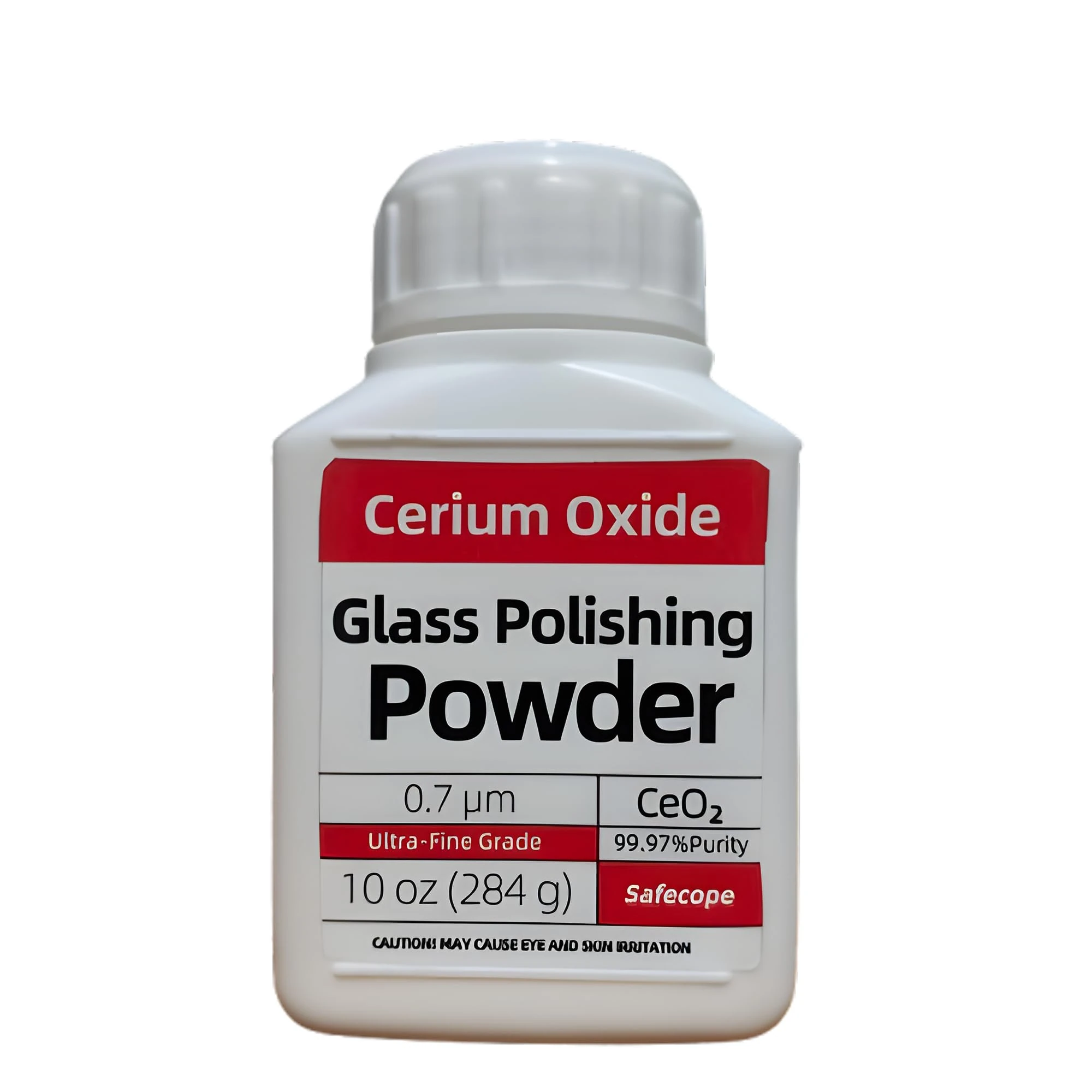 10 oz (284g) 99.97% Cerium Oxide Glass Polishing Powder– Removes: Oil Films, Water Spots, Swirl Marks, Wiper Streaks, Removes Fine Scratches & Deep-Cleans Glass Surfaces. （0.7 µm Ultra-Fine Abrasive）