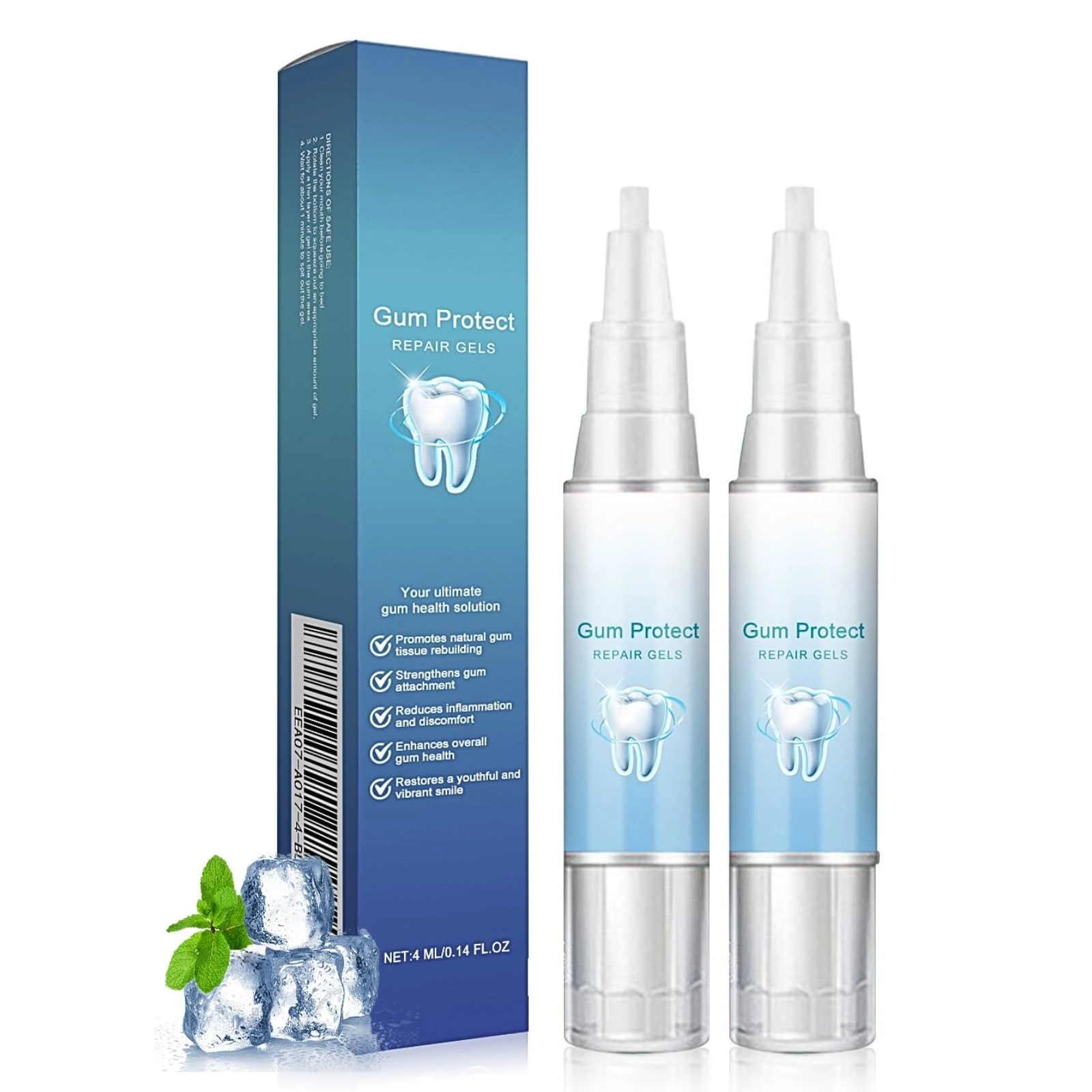 2Pcs Mullein Gum Repair Gel, Gum Disease Treatment, Gums Shield Gels for Adults, Tooth Pain Relief, Teeth Whitening Essence Pen, Relieves Irritation, Reduces Inflammation, Strengthens Gums