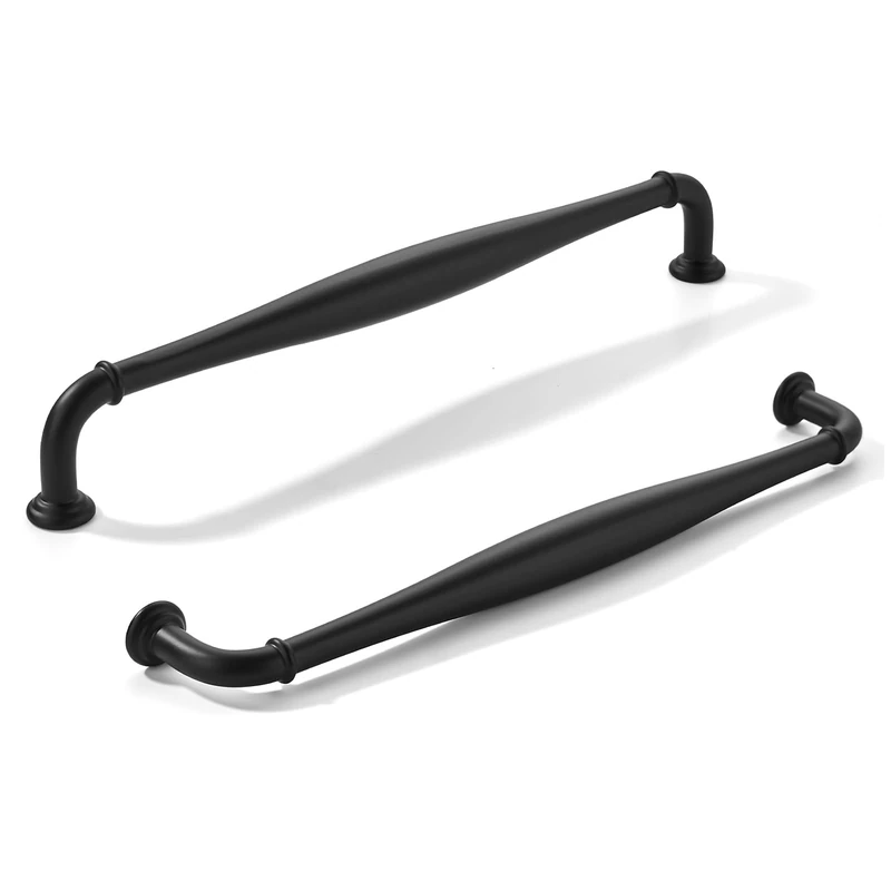 khtumeware 10 Pack 8inch(203mm) Hole Center Matte Black Cabinet Pulls Solid Heavy-Duty Hardware for Bathroom Dressers Pull cabinets,wardrobes,Closet Doors,Furniture pulls