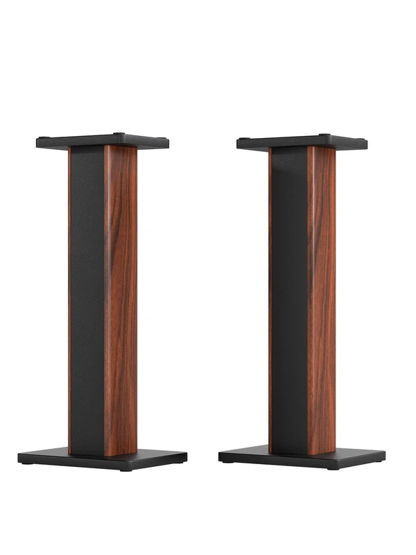70cm Speaker Stands, 1 Pair Rosewood Wood Grain Floor Stands for Surround Sound System, Home Theater, with Sand Filling and Sturdy Support Fits Bookshelf Speakers