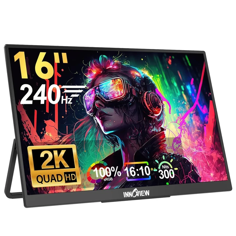 InnoView 16" 2.5K Portable Monitor 240Hz 16:10 IPS USB-C HDMI