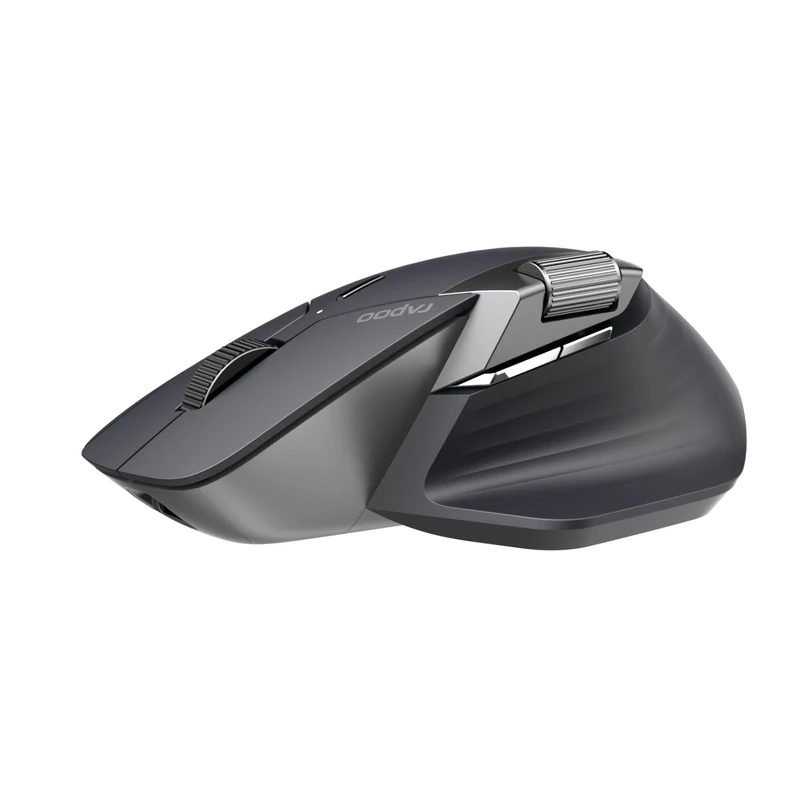 Rapoo MT760 Multi-Device Wireless Mouse, Bluetooth 5.0 and 2.4G Multi-Mode Connection, Up to 4 Devices, 11 Programmable Buttons, 4K DPI, Ergonomic Design, 90 Days Battery Life, PC, Matte Black