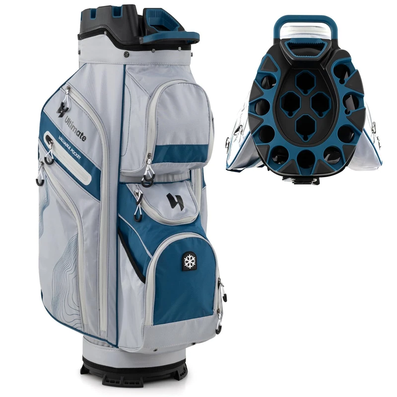 FANTASK Golf Cart Bag with 14 Compartments & Carry Strap, Golf Bag, Lightweight Golf Cart Bag with Rain Cover & 11 Pockets for Men & Women, Navy Blue - Image 1