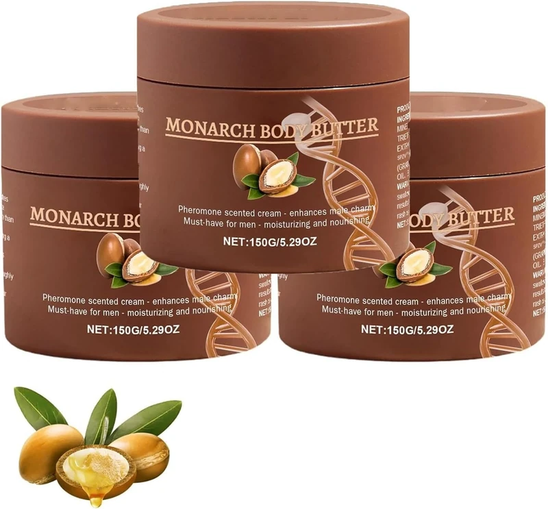 Crowned Skin Cologne Body Butter, Advanced Fragranced Body Butter - Body and Face Moisturizer, Moisturizing and Lightweight, Long-Lasting Fragrance, Suitable for All Skin Types, 150g (3)