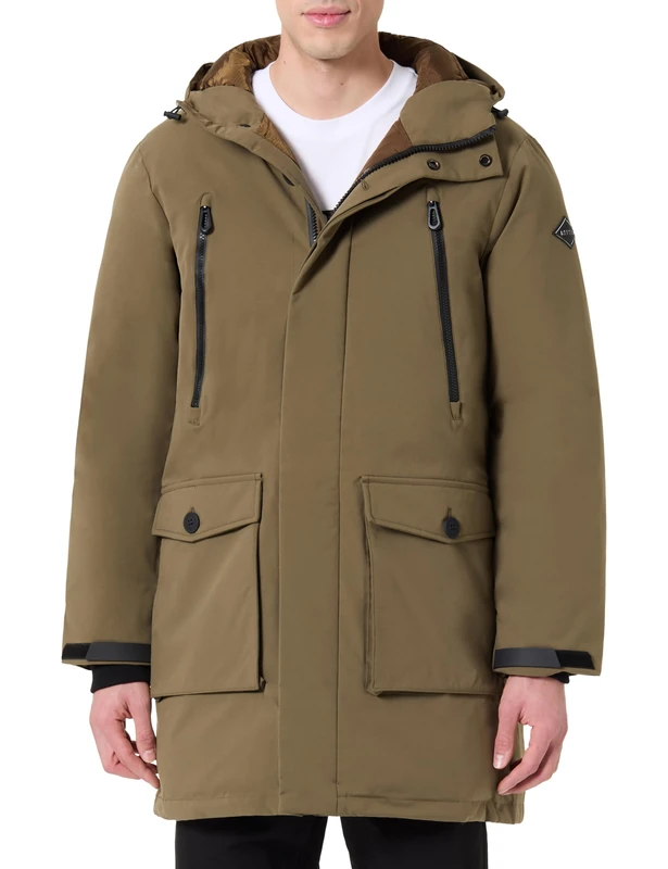 Replay Men's Parka with Hood, Dark Olive 928 (Brown), XL