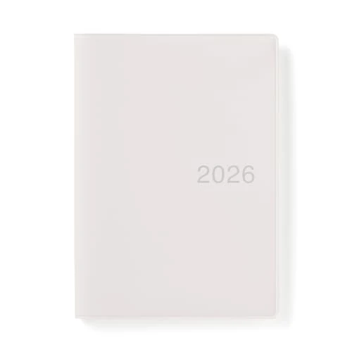 MUJI 84854224 Monthly/Weekly Schedule Book, Starts December 2025, A6, White Gray