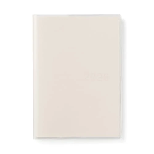 MUJI 84854545 Monday Vertical Schedule Book, Begins December 2025, B6, White Monthly Weekly