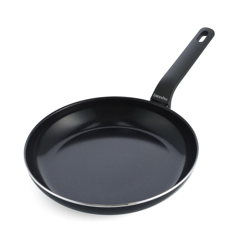 Greenpan Open Frying Pan, 28cm Non-Stick Aluminum for Large Dishes, Induction Compatible, Black