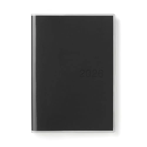 MUJI 84854569 Monday Start Vertical Schedule Book, Starts December 2025, B6, Black, Monthly Weekly