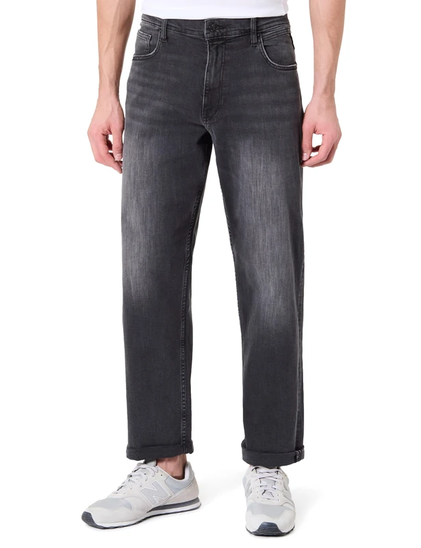Replay Men's Kyran Relaxed Fit Jeans, Black Delavè 099 (Black), 36W/32L - Image 1