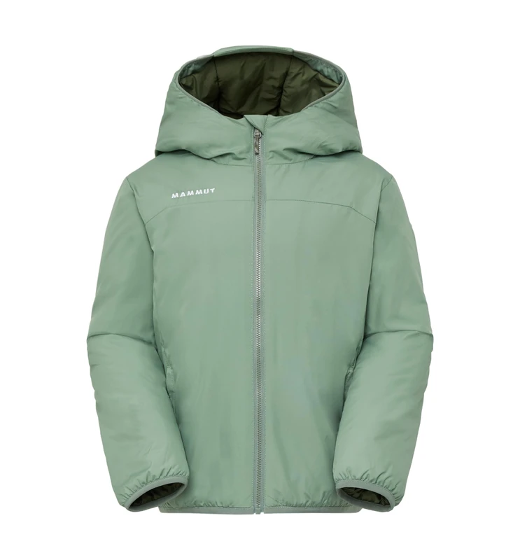 Mammut Rime in Hooded Jacket Kids Insulated Jacket, Willow, 140 Unisex-Adult