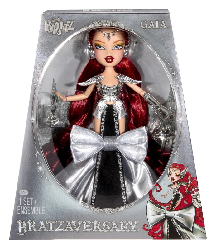BRATZ Bratzaversary Gaia Collector Doll - 25th Anniversary Collectable Doll with Outfit, Accessories, Display Packaging and Doll Stand