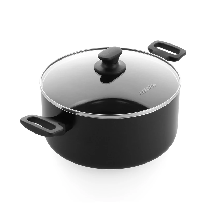 GreenPan Covered Casserole Dish, 24 cm/4.91 Litre Aluminium Non-Stick Casserole Dish, Induction Safe