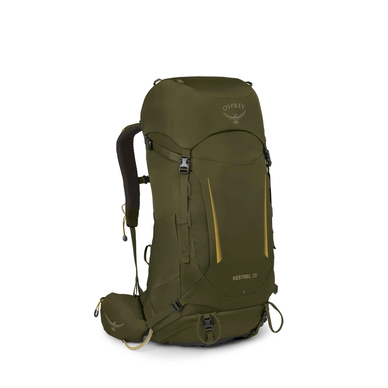 Osprey Kestrel 38 (Injection-Moulded AirScape Backpanel | Integrated Raincover Included | Rugged Workhorse Rucksack | Trekking Pole Attachment) - Moss Green L-XL