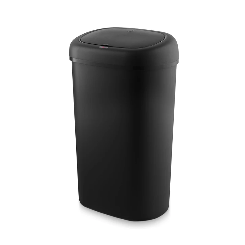 Swan Oval Sensor Bin with Hands-Free Opening Using Motion Sensor Technology, Bin Liner Retainer Ring, Large 55L Capacity, Black