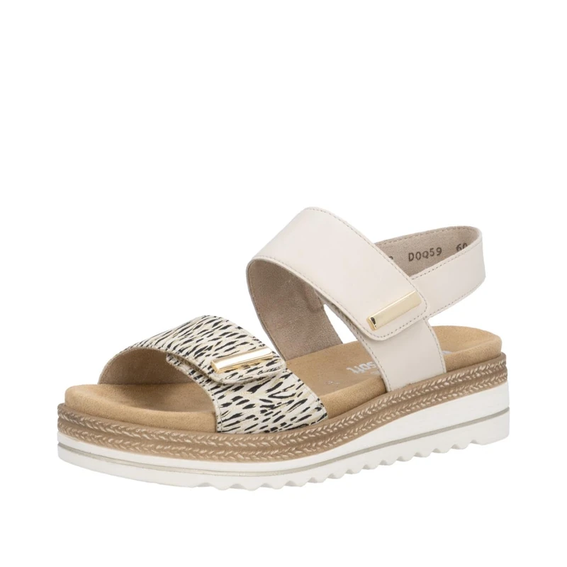 Remonte Women's D0Q59 Wedge Sandals, Beige, 40 EU