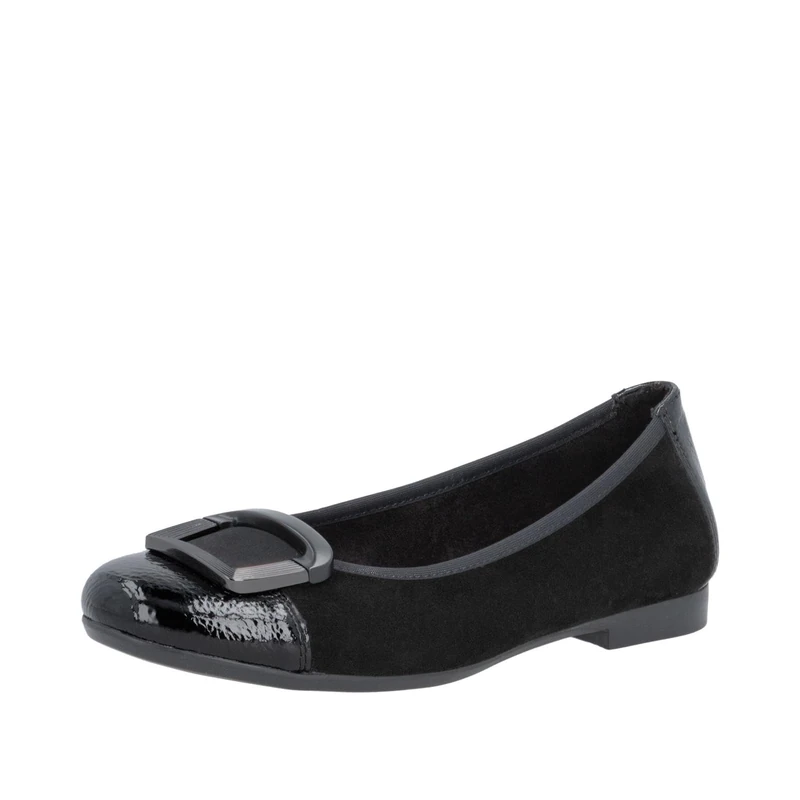 Rieker Women's D0K12 Ballet Flats, Black, 44 EU