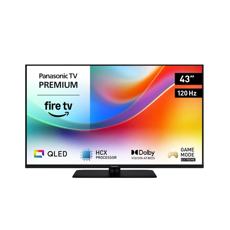 Panasonic Premium TV-43W85BEZ, W85B Series, 43-Inch, 4K Ultra HD QLED Smart TV, 2025, 120Hz, Fire TV, Dolby Vision & Atmos, Extreme Game Mode, Alexa & Apple Support, Bluetooth, Black