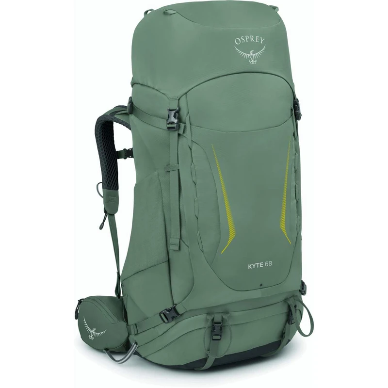 Osprey Kyte 68 (Women's-Specific Fit | Backpacking Rucksack | AirScape Backpanel | Integrated Raincover | Trekking Pole Attachment) - Rocky Brook Green WXS-S