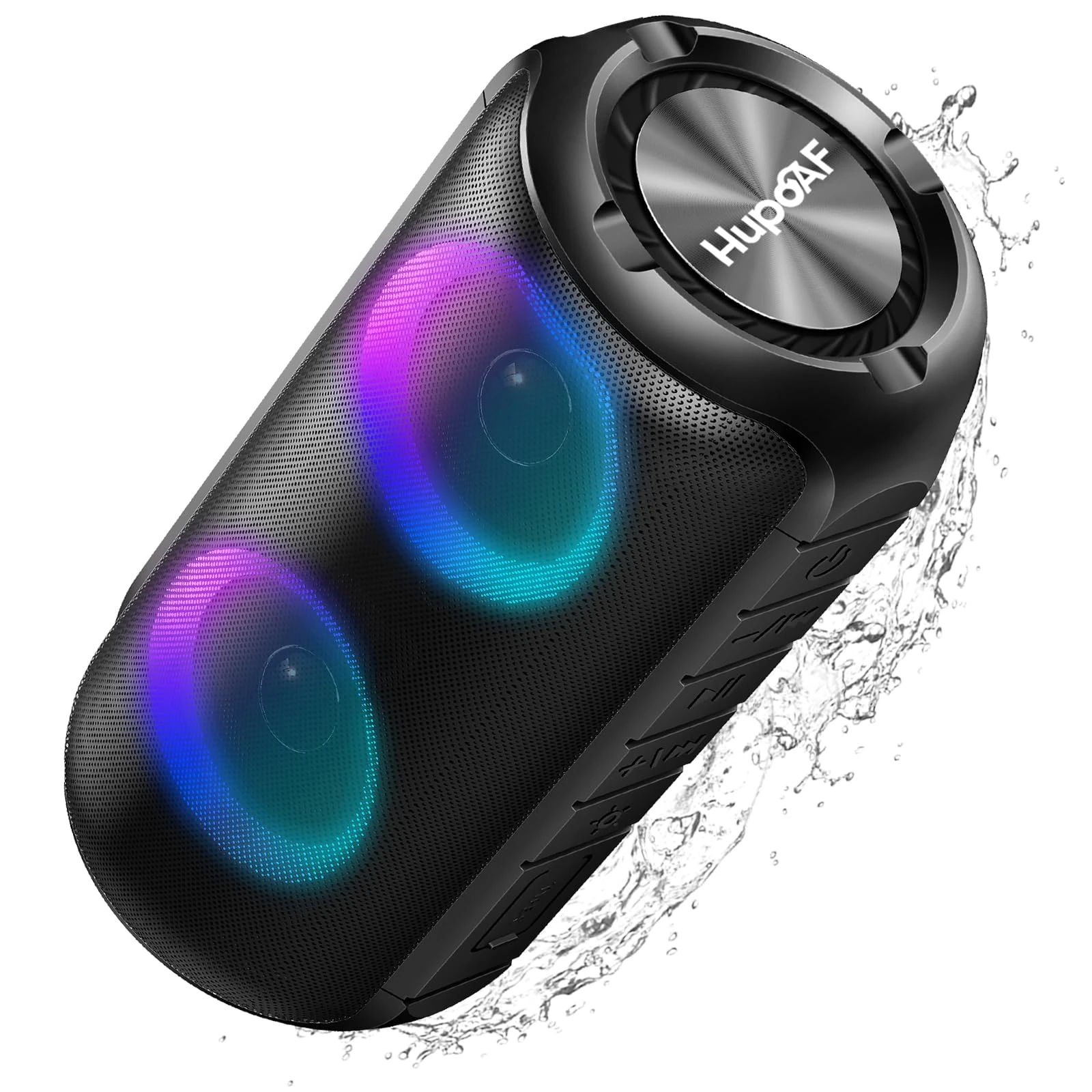 Hupoaf Portable Bluetooth Speaker with Loud Stereo Sound, Speakers Wireless Bluetooth 5.3 with 12Hrs Playtime, IPX7 Waterproof and RGB lights, Built-in Mic Outdoor Speaker for Home/Garden/Party/Travel