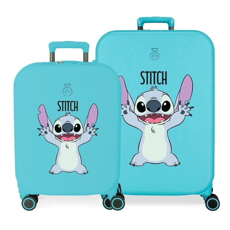 Joumma Disney Playful Suitcase Set Blue 55/70 cm Rigid 7.5 kg TSA Lock Integrated ABS 7.5 kg 116L Hand Luggage