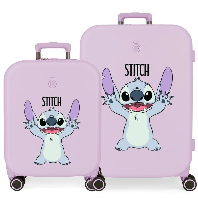 Joumma Disney Playful Suitcase Set Purple 55/70 cm Rigid 7.5 kg TSA Lock Integrated ABS 7.5 kg 116L Hand Luggage