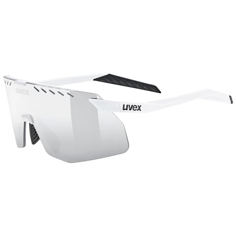 uvex pace stage s - sports glasses for adults - 100% UVA-, B, C protection - contrast enhancing - white m. / mir.silver - one size