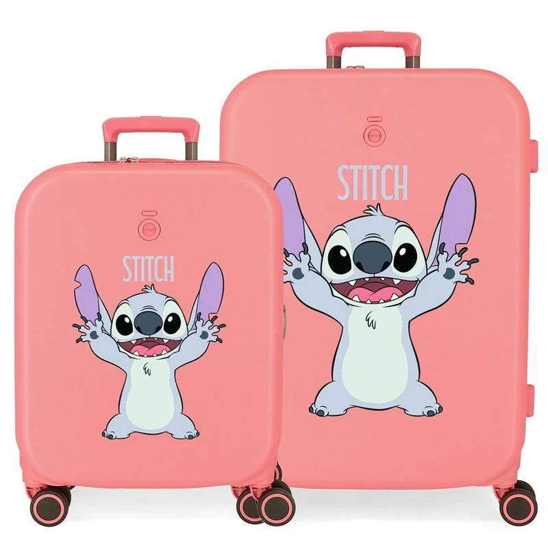 Joumma Disney Playful Suitcase Set Pink 55/70 cm Rigid 7.5 kg TSA Lock Integrated ABS 7.5 kg 116L Hand Luggage